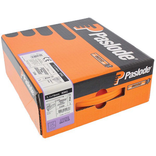 Paslode Nail Fuel Pack 75 x 3.1mm ST Galv Plus (Qty 2200) & 2 Fuel Cells For IM350+